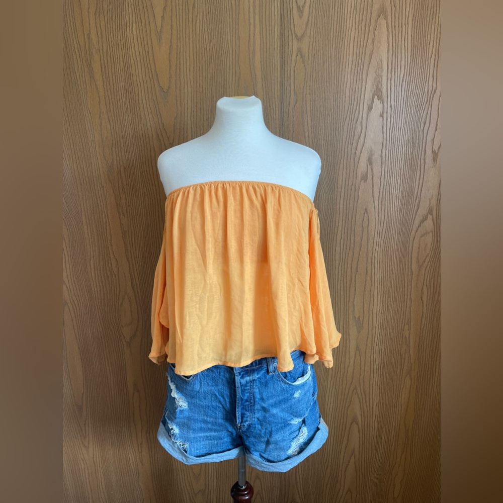 Express Gold Off The Shoulder Top